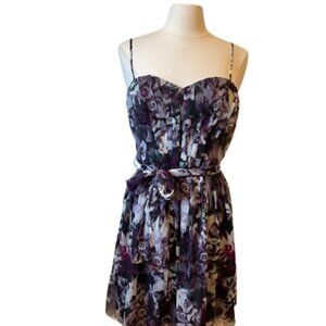 NWT Mcginn Floral Chiffon Spaghetti Strap Mini Dress Size 8